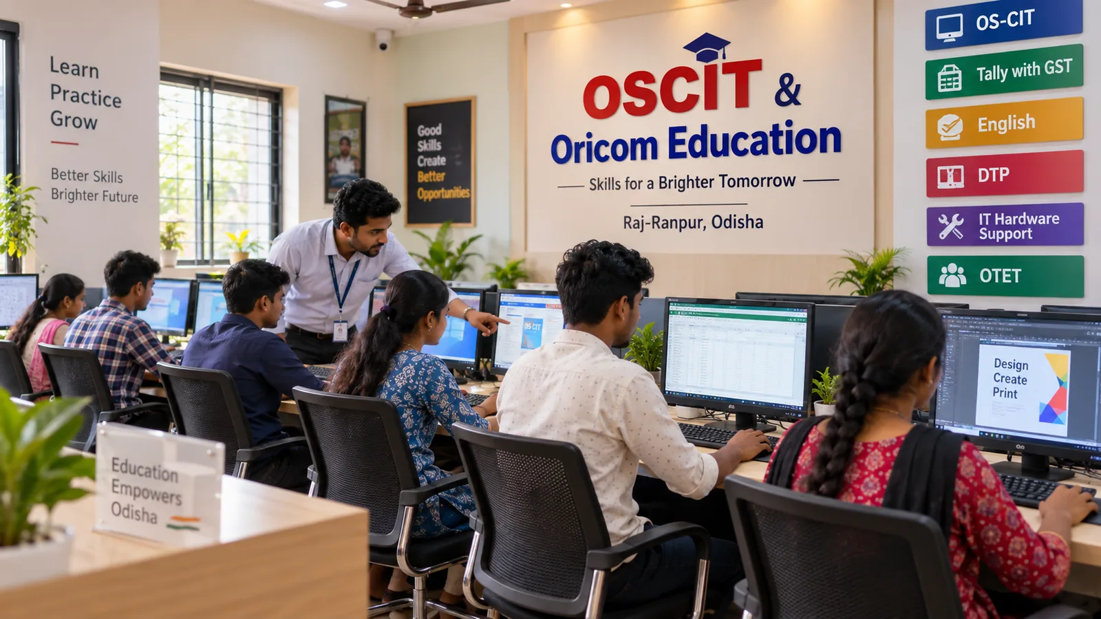 Modern computer training classroom representing OSCIT & Oricom Education